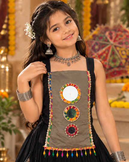 Girls Premium Roman Silk Navratri Chaniya Choli | Mirror Work