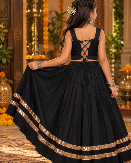Girls Premium Roman Silk Navratri Chaniya Choli | Mirror Work