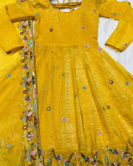 3‑Piece Anarkali Gown Sharara Set |Festive & Celebration - Rosepetals Luxe