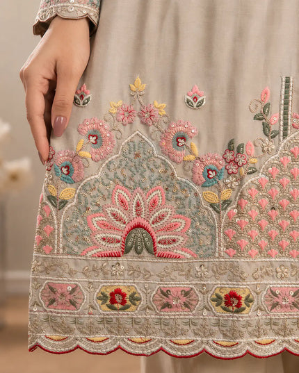 Premium Silk Embroidered Palazzo Suit Set with Handwork and Designer Dupatta