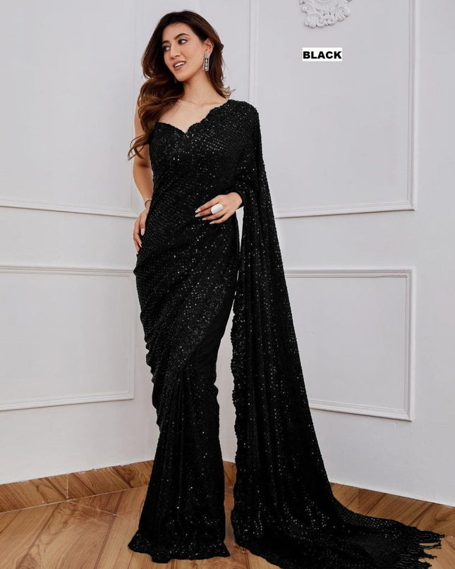 Bollywood Blockbuster Georgette 5MM Sequins Saree| Suitable for special occasions