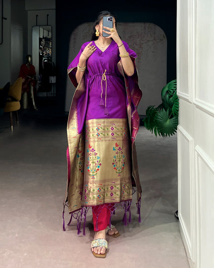 Ready-to-Wear Jacquard Kaftans Made To Shine In Every Moment | Perfect Ethnic Wear - Rosepetals Luxe