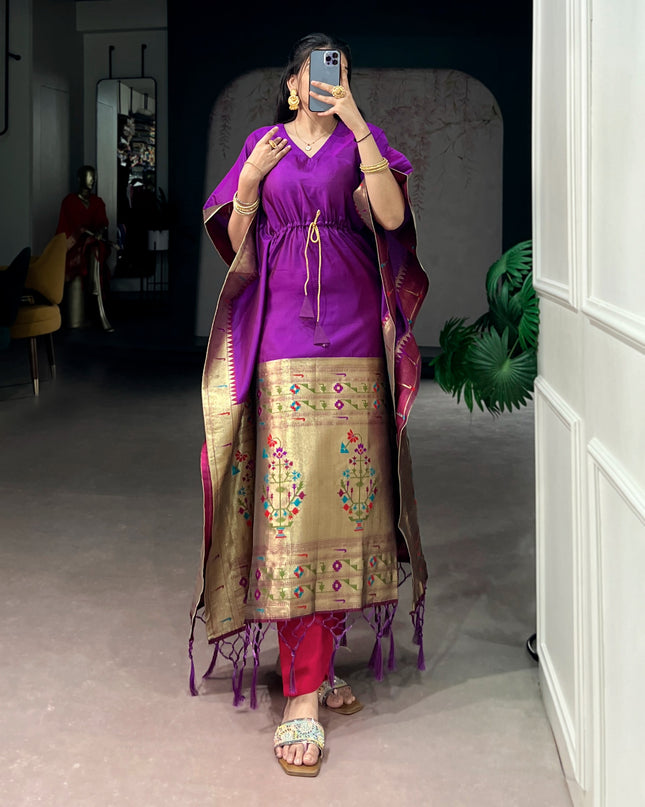 Ready-to-Wear Jacquard Kaftans Made To Shine In Every Moment | Perfect Ethnic Wear - Rosepetals Luxe