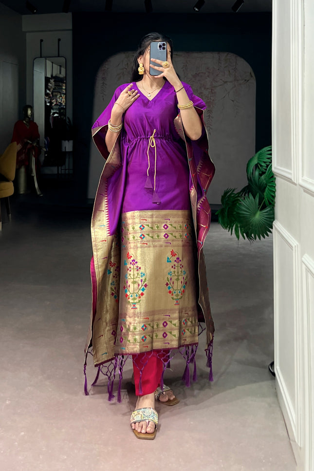 Ready-to-Wear Jacquard Kaftans Made To Shine In Every Moment | Perfect Ethnic Wear - Rosepetals Luxe
