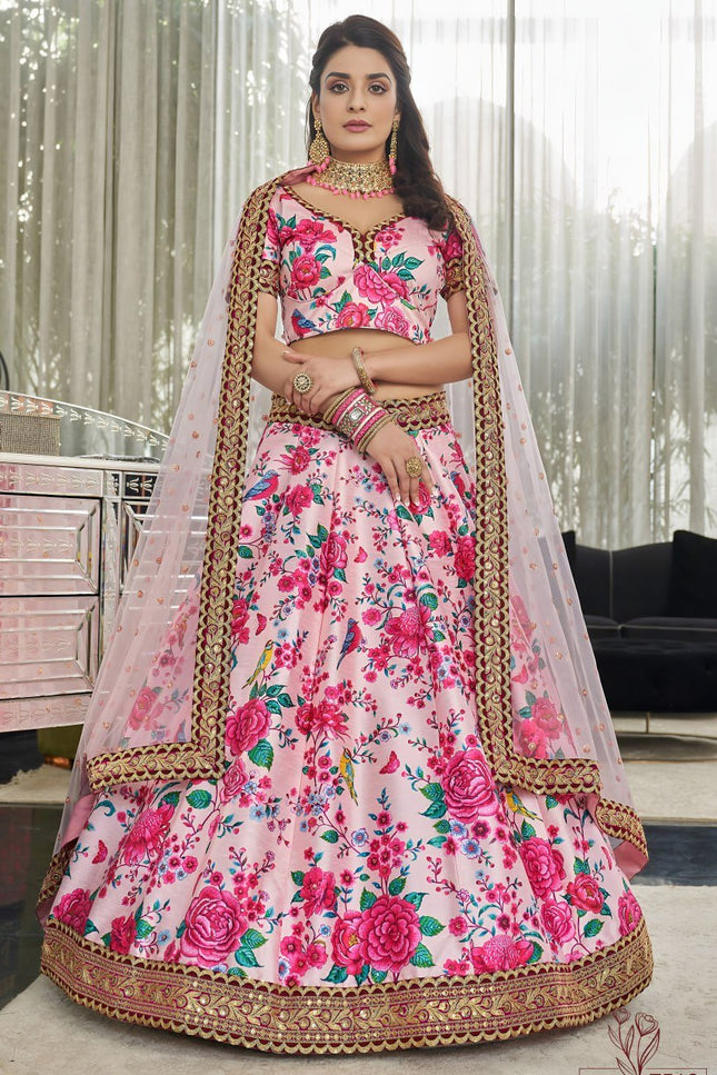 Heavy Net  Fancy Flower Work With Double Sequins & Thread and Zari Work - Rosepetals Luxe