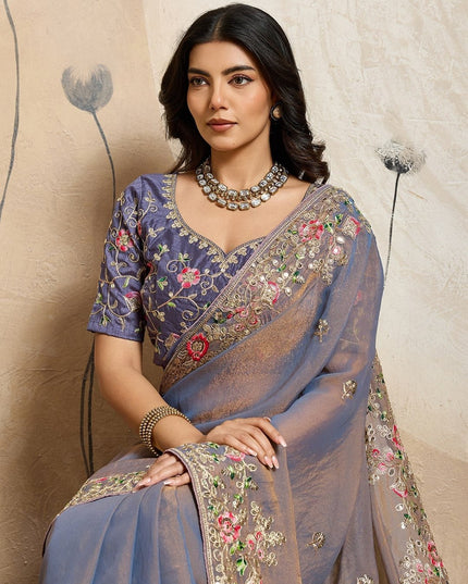 Luxury Soft Moss Chiffon Saree – Wedding Special Graceful Party Wear - Rosepetals Luxe