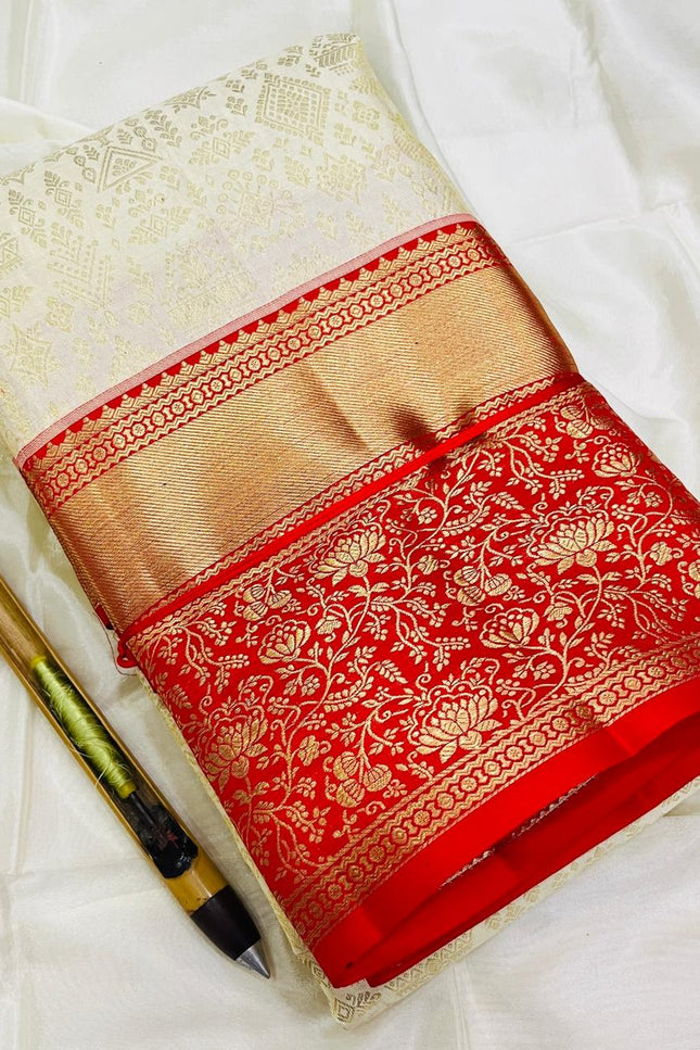 Kanchipuram Handloom Pure Silk Korvai Bridal Saree | Silk Mark Certified - Rosepetals Luxe