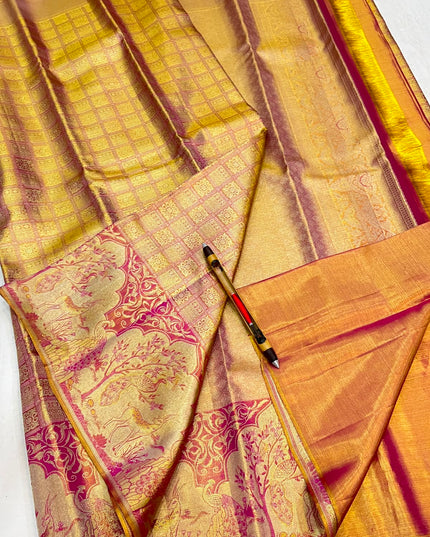 Kanchipuram Handloom Silk Saree | Heritage Weave | Rosepetals Luxe