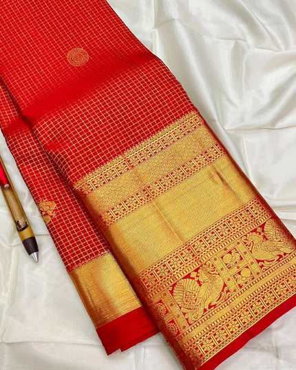 Kanchipuram Vaira Oosi Pure Silk Handloom Saree | Silk Mark Certified
