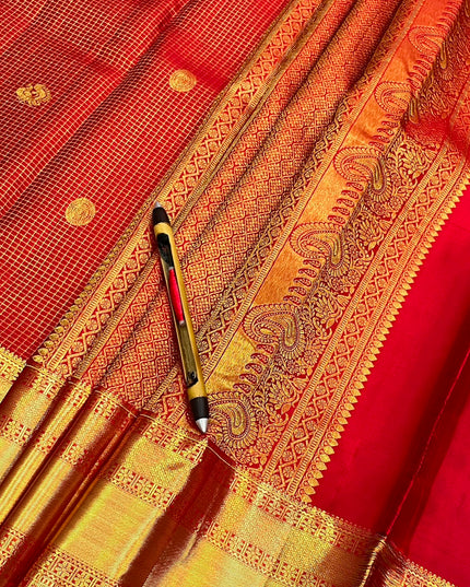 Kanchipuram Vaira Oosi Pure Silk Handloom Saree | Silk Mark Certified