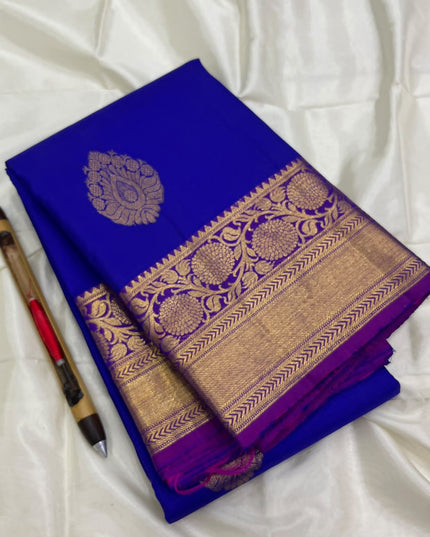Kanchipuram Pure Silk Saree | Fancy Butta Weave | Silk Mark Certified - Rosepetals Luxe