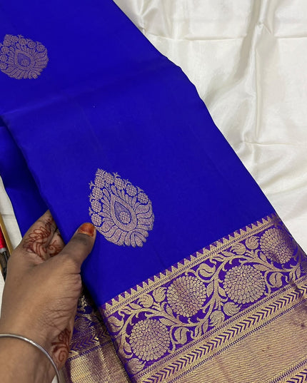 Kanchipuram Pure Silk Saree | Fancy Butta Weave | Silk Mark Certified - Rosepetals Luxe