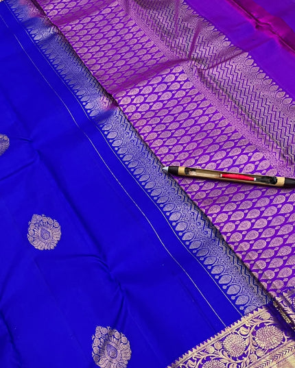 Kanchipuram Pure Silk Saree | Fancy Butta Weave | Silk Mark Certified - Rosepetals Luxe