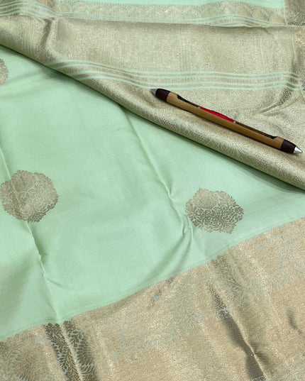 Kanchipuram Pure Silk Saree | Fancy Butta Weave | Silk Mark Certified - Rosepetals Luxe 