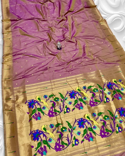 Premium Soft Silk Gauri Muniyaa Paithani | Allover Butti with Meena Zari Blouse - Rosepetals Luxe 
