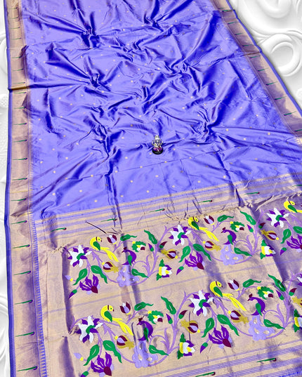 Premium Soft Silk Gauri Muniyaa Paithani | Allover Butti with Meena Zari Blouse - Rosepetals Luxe 