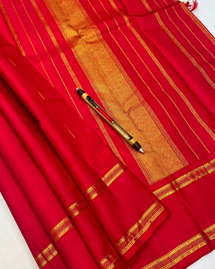 Kanchipuram Pure Silk Saree with Designer Butta Weaving – Red | Silk Mark Certified – Rosepetals Luxe