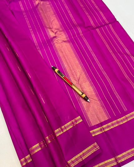 Kanchipuram Pure Silk Saree with Designer Butta Weaving – Magenta | Silk Mark Certified – Rosepetals Luxe