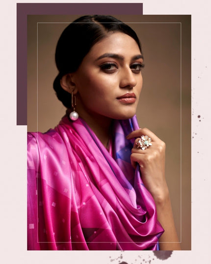 Bollywood Satin Crepe Silk Set | 6 Colors Available | Perfect Partywear Saree - Rosepetals Luxe