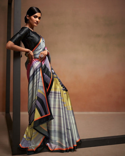 Bollywood Satin Crepe Silk Set | 6 Colors Available | Perfect Partywear Saree - Rosepetals Luxe