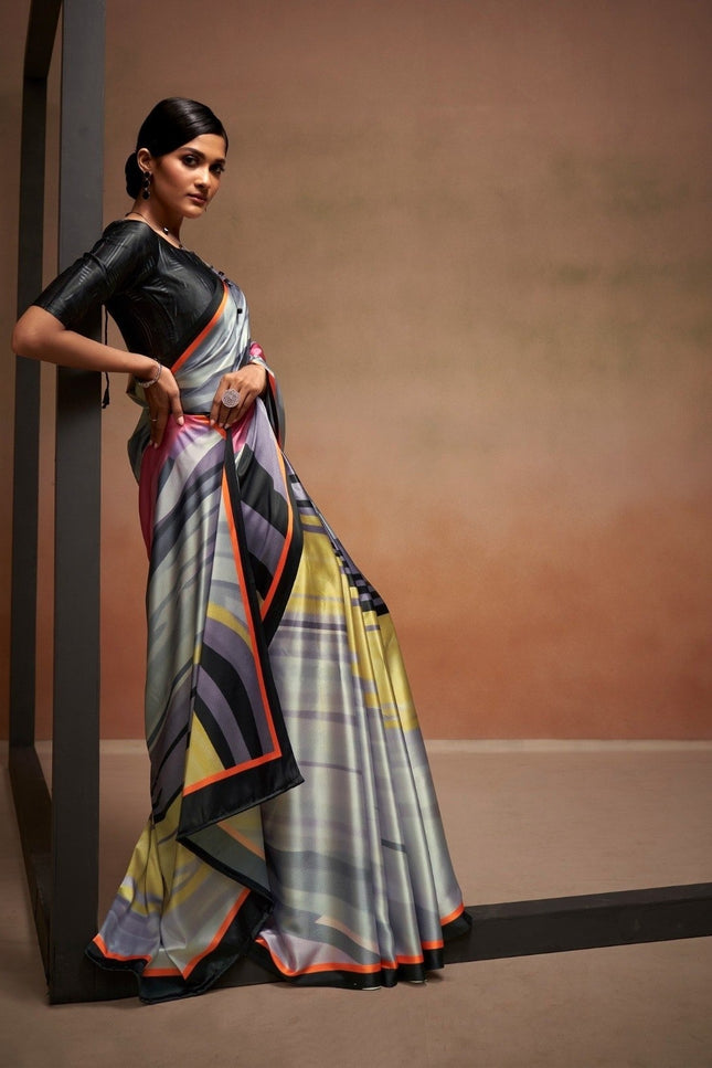 Bollywood Satin Crepe Silk Set | 6 Colors Available | Perfect Partywear Saree - Rosepetals Luxe