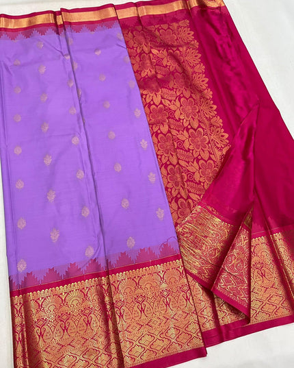 Kanchipuram Luxe Silk Saree | Elegant Border Collection - Rosepetals Luxe