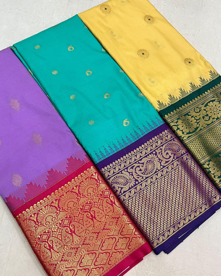 Kanchipuram Luxe Silk Saree | Elegant Border Collection - Rosepetals Luxe