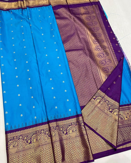 Kanchipuram Luxe Silk Saree | Elegant Border Collection - Rosepetals Luxe