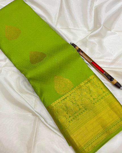 Kanchipuram Handloom Pure Silk Bridal Butta Saree | Silk Mark Tag - Rosepetals Luxe