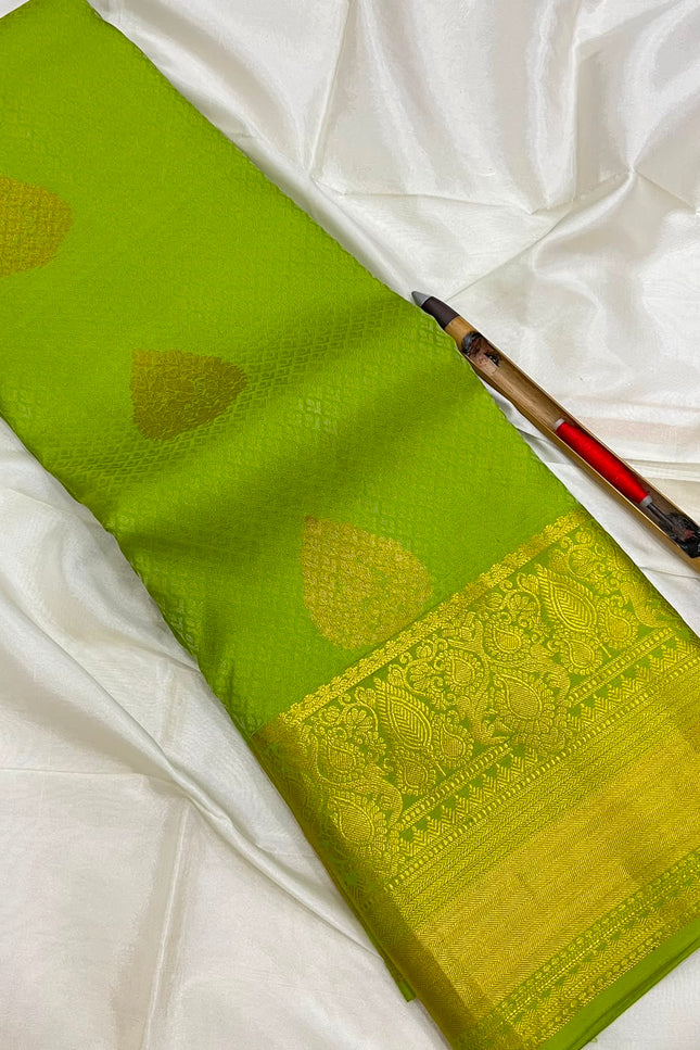 Kanchipuram Handloom Pure Silk Bridal Butta Saree | Silk Mark Tag - Rosepetals Luxe