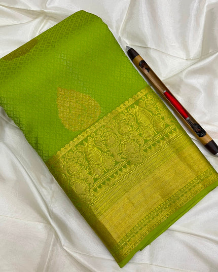Kanchipuram Handloom Pure Silk Bridal Butta Saree | Silk Mark Tag - Rosepetals Luxe