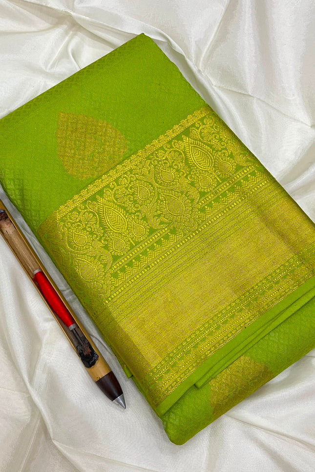 Kanchipuram Handloom Pure Silk Bridal Butta Saree | Silk Mark Tag - Rosepetals Luxe