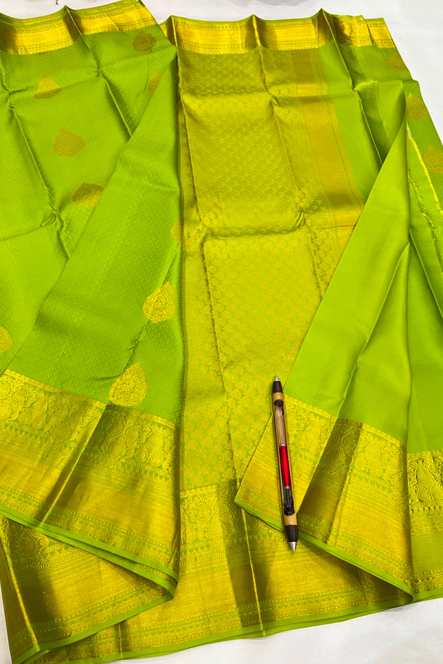 Kanchipuram Handloom Pure Silk Bridal Butta Saree | Silk Mark Tag - Rosepetals Luxe