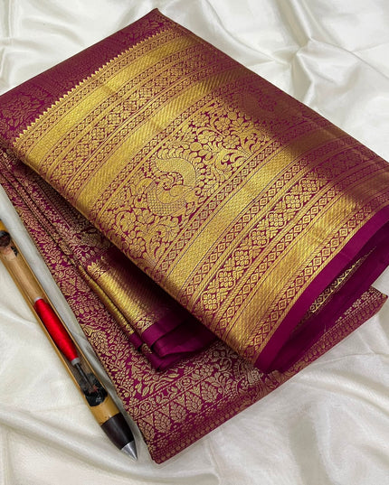 Kanchipuram Handloom Pure Silk Bridal Saree | Silk Mark Certified - Rosepetals Luxe
