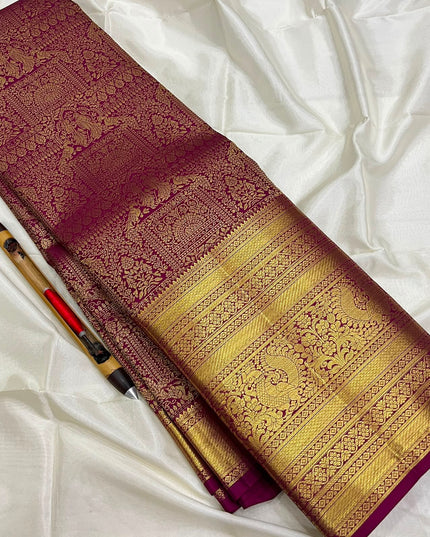 Kanchipuram Handloom Pure Silk Bridal Saree | Silk Mark Certified - Rosepetals Luxe