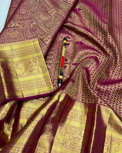 Kanchipuram Handloom Pure Silk Bridal Saree | Silk Mark Certified - Rosepetals Luxe