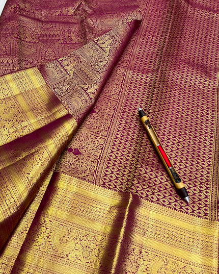 Kanchipuram Handloom Pure Silk Bridal Saree | Silk Mark Certified - Rosepetals Luxe