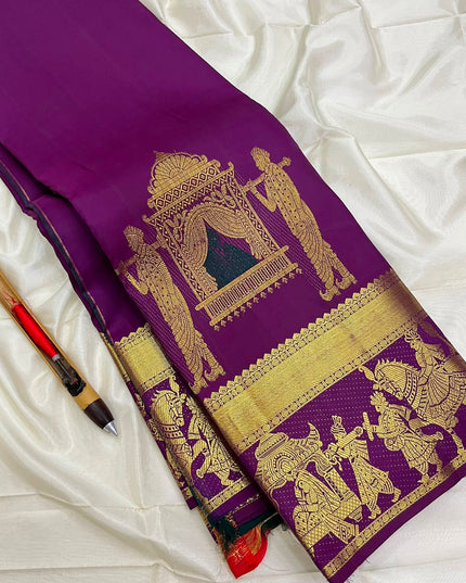 Kanchipuram Handloom Silk Saree | Silk Mark Certified | Traditional Elegance - Rosepetals Luxe