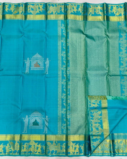 Kanchipuram Handloom Silk Saree | Silk Mark Certified | Traditional Elegance - Rosepetals Luxe