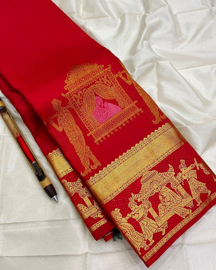 Kanchipuram Handloom Silk Saree | Silk Mark Certified | Traditional Elegance - Rosepetals Luxe