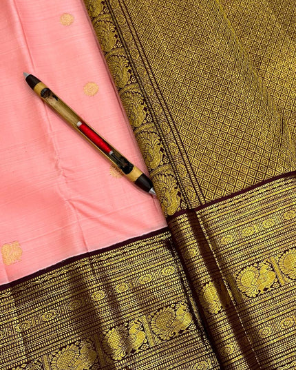 Premium Kanchipuram Pure Silk Saree | Designer Butta Weaving | Silk Mark Tag - Rosepetals Luxe