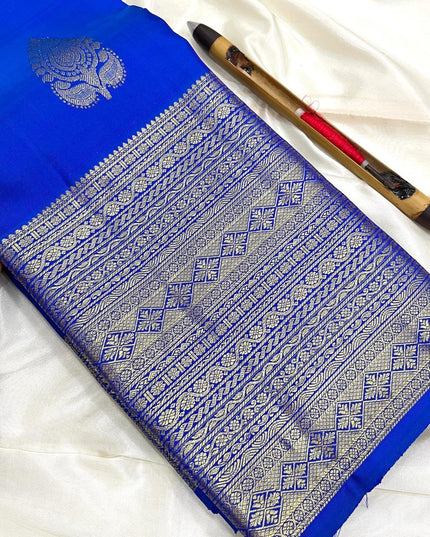 Kanchipuram Handloom Silk Butta Saree | Silk Mark Certified - Rosepetals Luxe