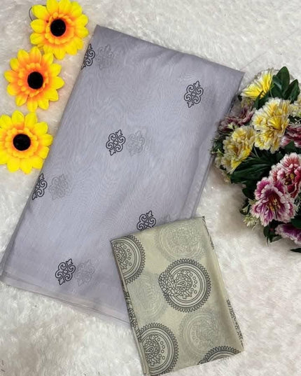 Soft Chanderi Cotton Saree with Digital Print & Blouse Piece