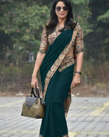 Soft Chanderi Cotton Saree with Digital Print & Blouse Piece