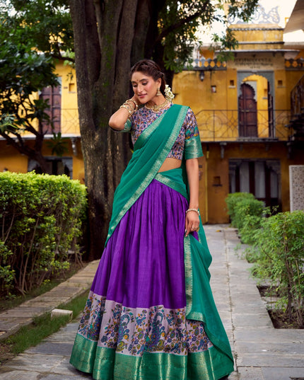 Aastha Silk Zari Weaving Lehenga Choli Set with Georgette Dupatta Designer Printed Festive Wedding Party Wear for Women