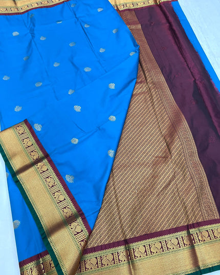 Affordable Luxury Lightweight Korvai Saree with Big Zari Border - Rosepetals Luxe
