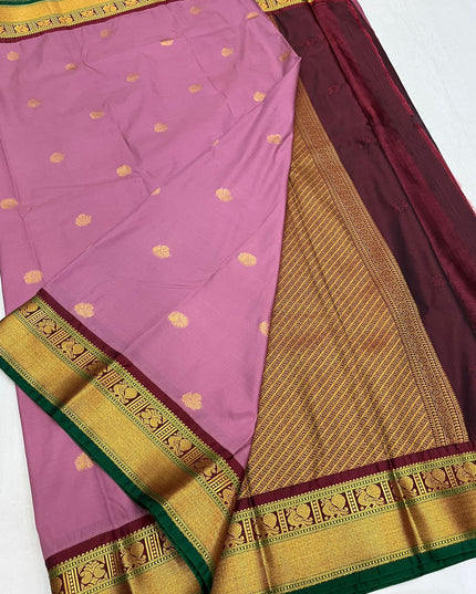 Affordable Luxury Lightweight Korvai Saree with Big Zari Border - Rosepetals Luxe