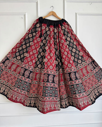 Ajrakh Cotton Chaniya Choli Set - Rosepetals Luxe