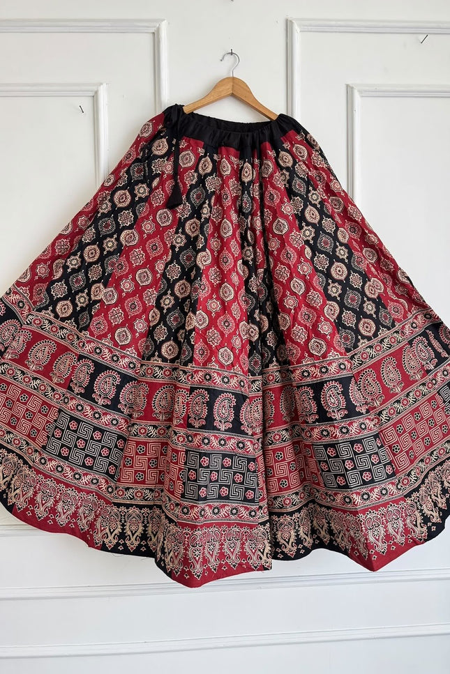 Ajrakh Cotton Chaniya Choli Set - Rosepetals Luxe