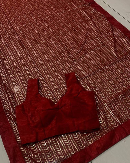 Alluring Georgette Saree with Sequence Work | Banglori Satin Blouse Piece - Rosepetals Luxe